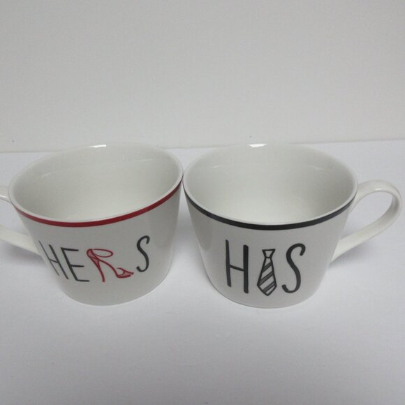 12 oz ceramic coffee mugs/ His & Hers / set of 2/ F&F Home...